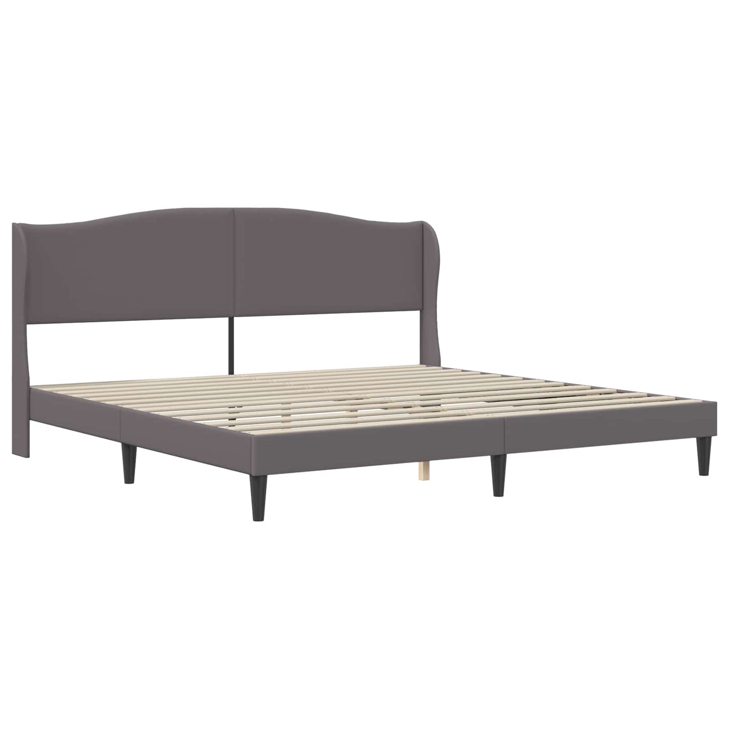 vidaXL Bed Frame with Headboard Grey 180 x 200 cm Faux Leather