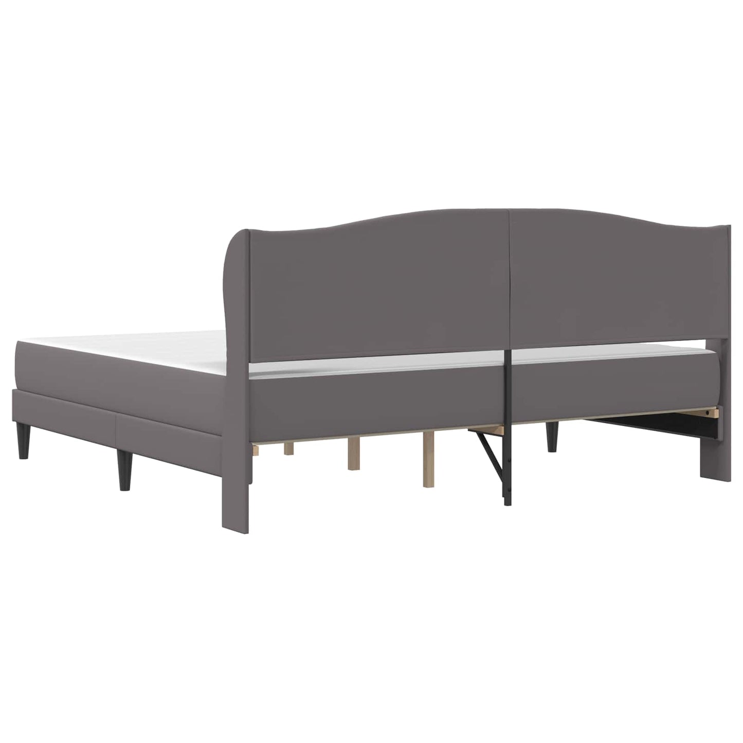vidaXL Bed Frame with Headboard Grey 180 x 200 cm Faux Leather