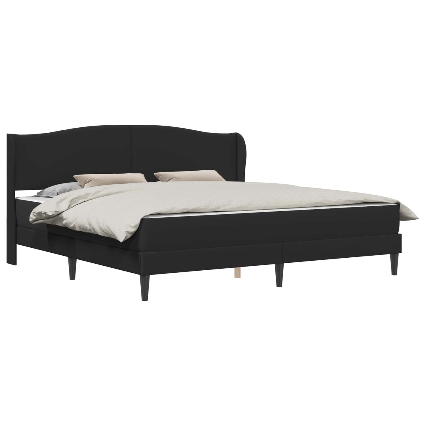 vidaXL Bed Frame with Headboard Black 180 x 200 cm Faux Leather