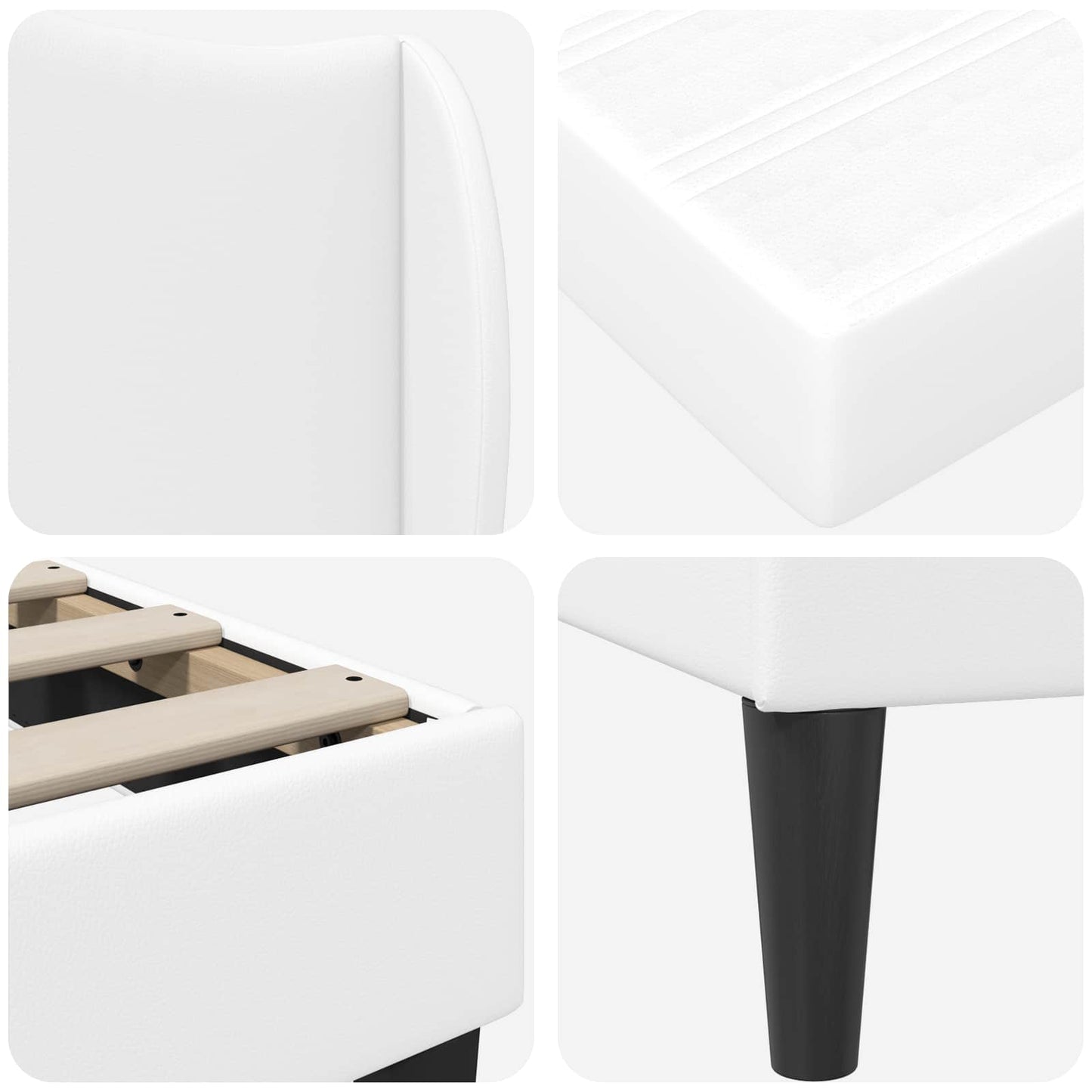 vidaXL Bed Frame with Headboard White 180 x 200 cm Faux Leather