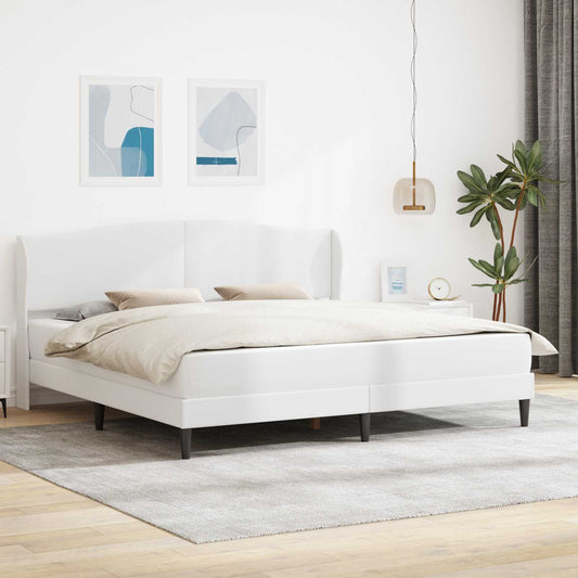 vidaXL Bed Frame with Headboard White 180 x 200 cm Faux Leather