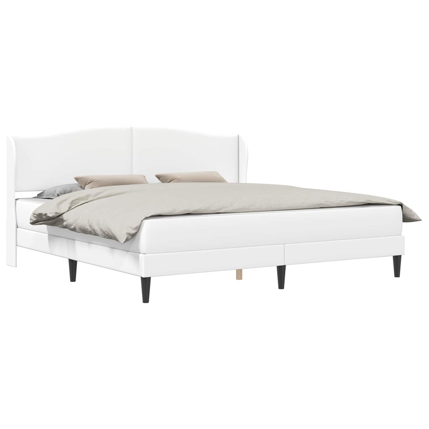 vidaXL Bed Frame with Headboard White 180 x 200 cm Faux Leather