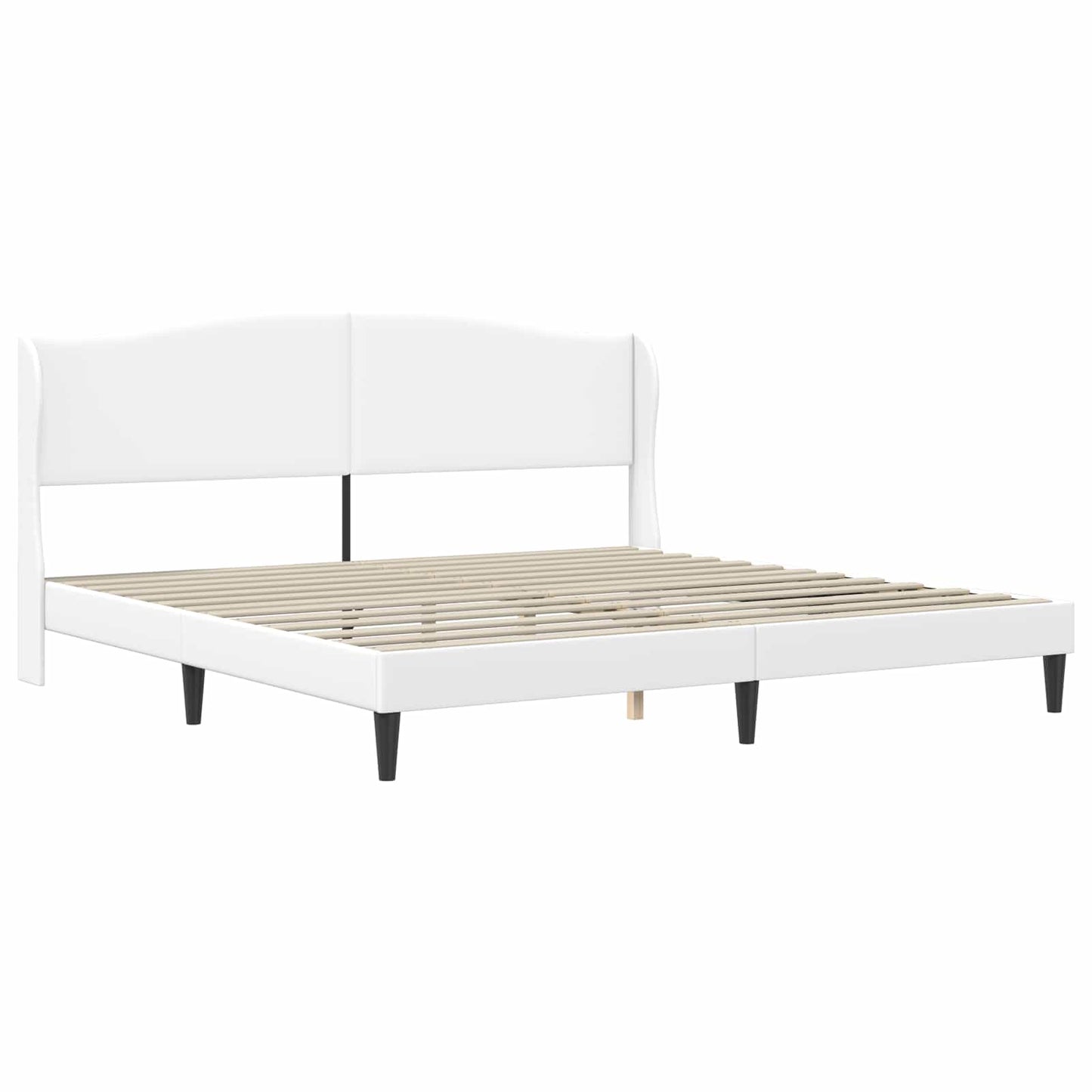 vidaXL Bed Frame with Headboard White 180 x 200 cm Faux Leather