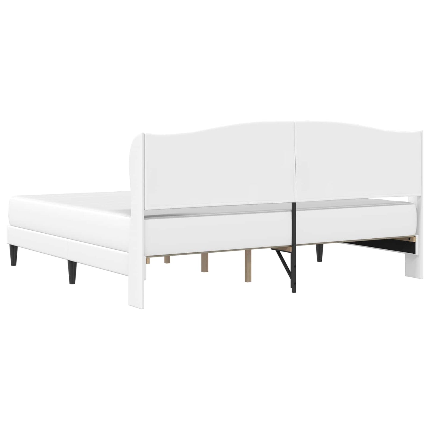 vidaXL Bed Frame with Headboard White 180 x 200 cm Faux Leather