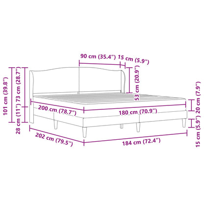 vidaXL Bed Frame with Headboard White 180 x 200 cm Faux Leather