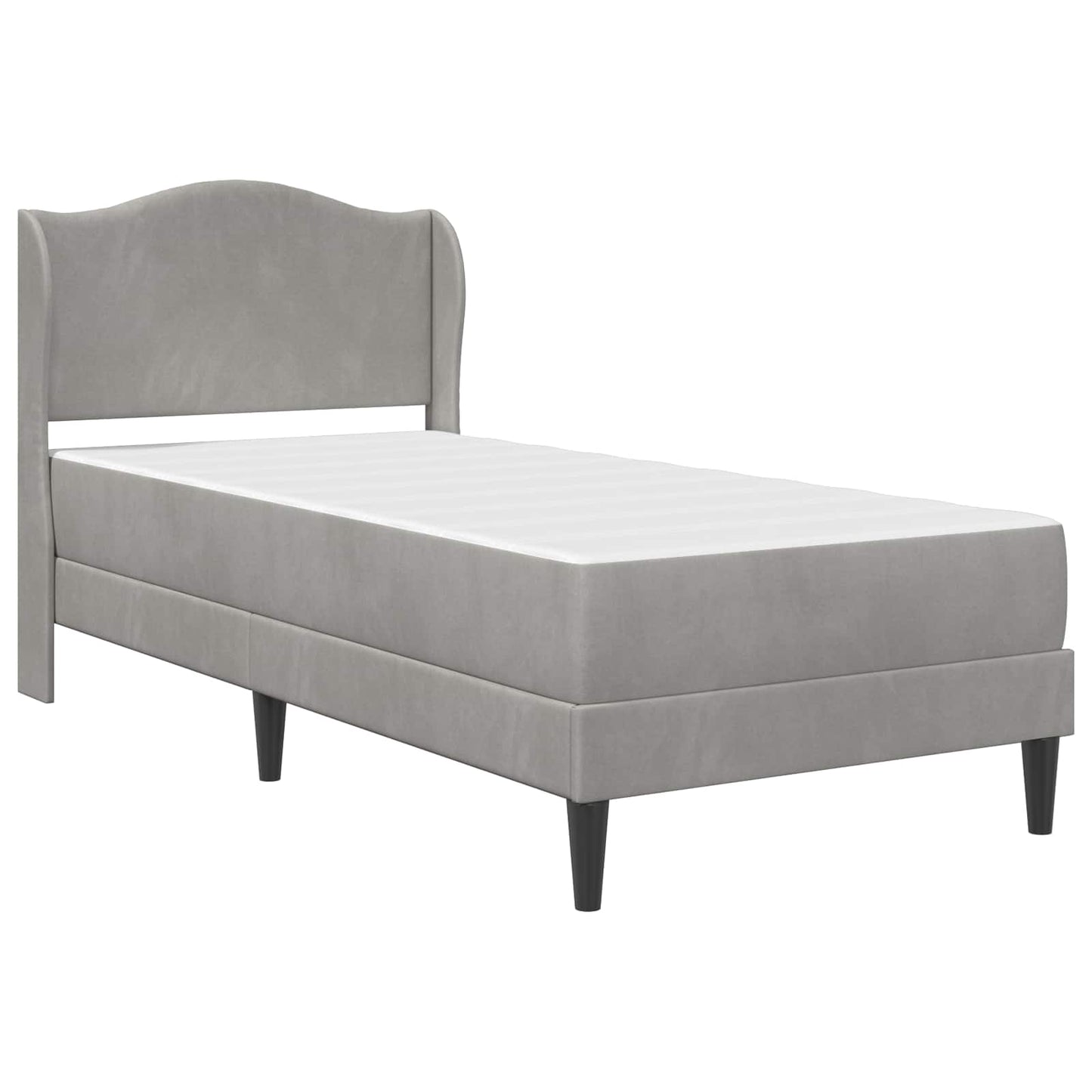 vidaXL Bed Frame with Headboard Light Grey 90 x 190 cm Velvet