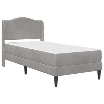 vidaXL Bed Frame with Headboard Light Grey 90 x 190 cm Velvet