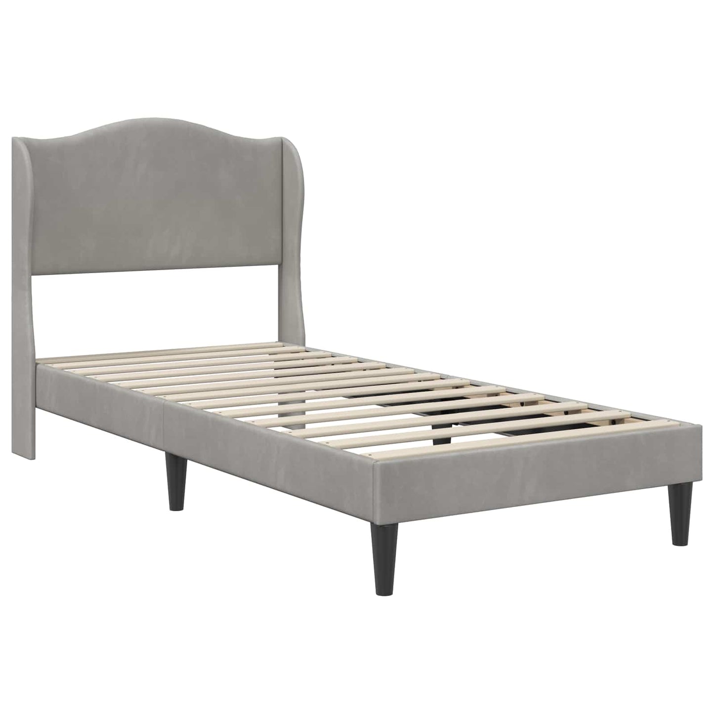 vidaXL Bed Frame with Headboard Light Grey 90 x 190 cm Velvet