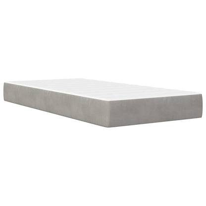 vidaXL Bed Frame with Headboard Light Grey 90 x 190 cm Velvet