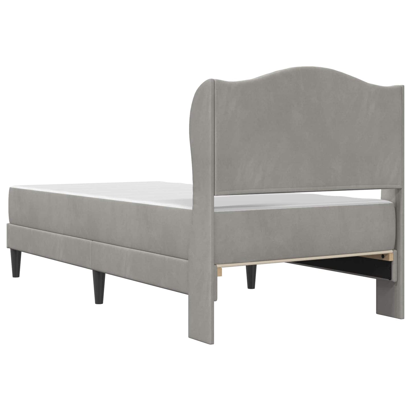 vidaXL Bed Frame with Headboard Light Grey 90 x 190 cm Velvet