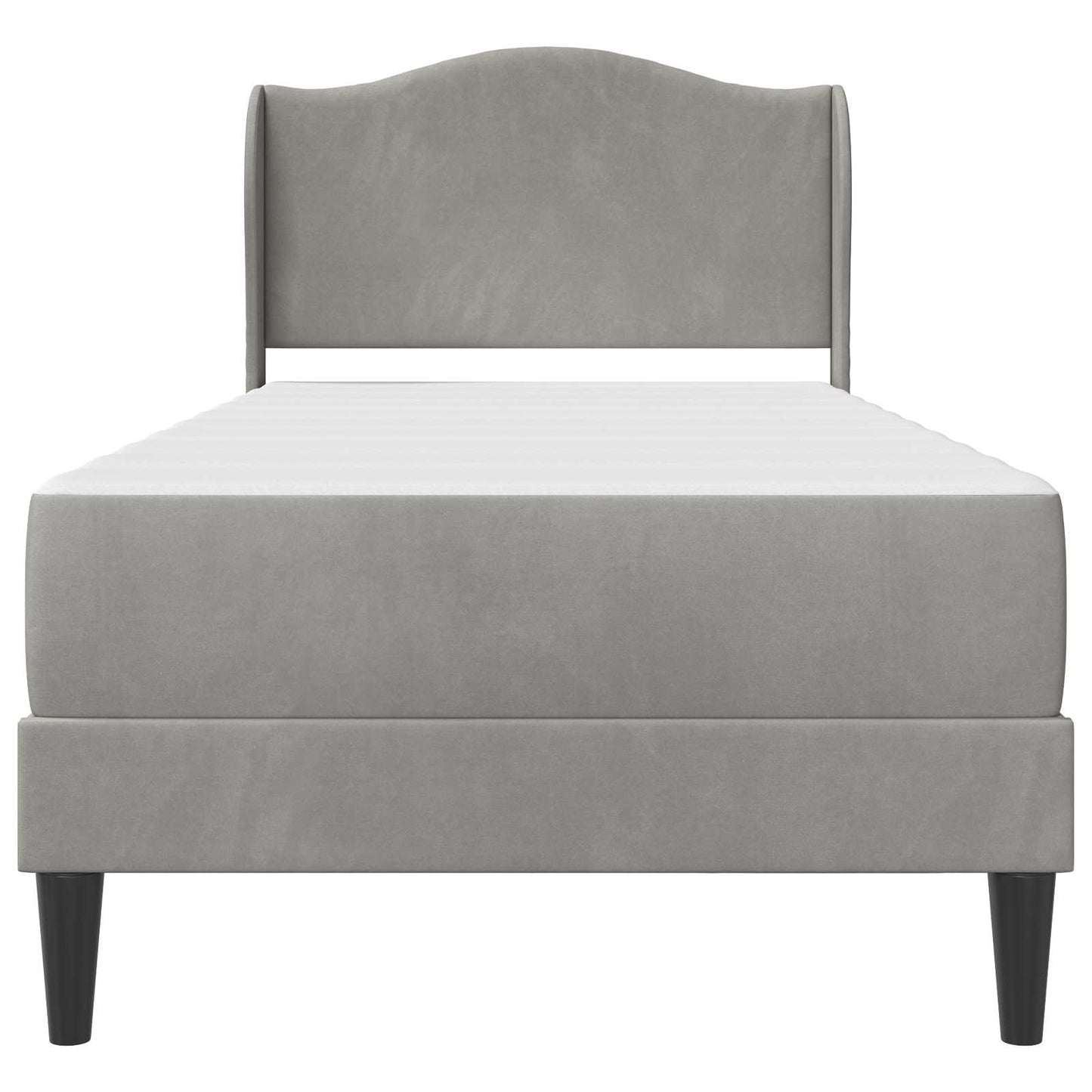 vidaXL Bed Frame with Headboard Light Grey 90 x 190 cm Velvet