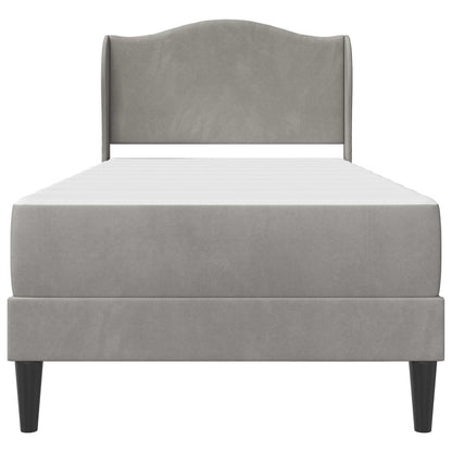 vidaXL Bed Frame with Headboard Light Grey 90 x 190 cm Velvet