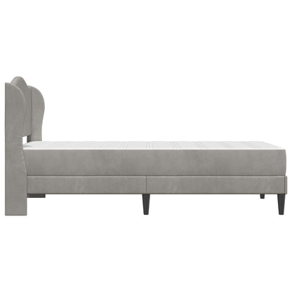 vidaXL Bed Frame with Headboard Light Grey 90 x 190 cm Velvet