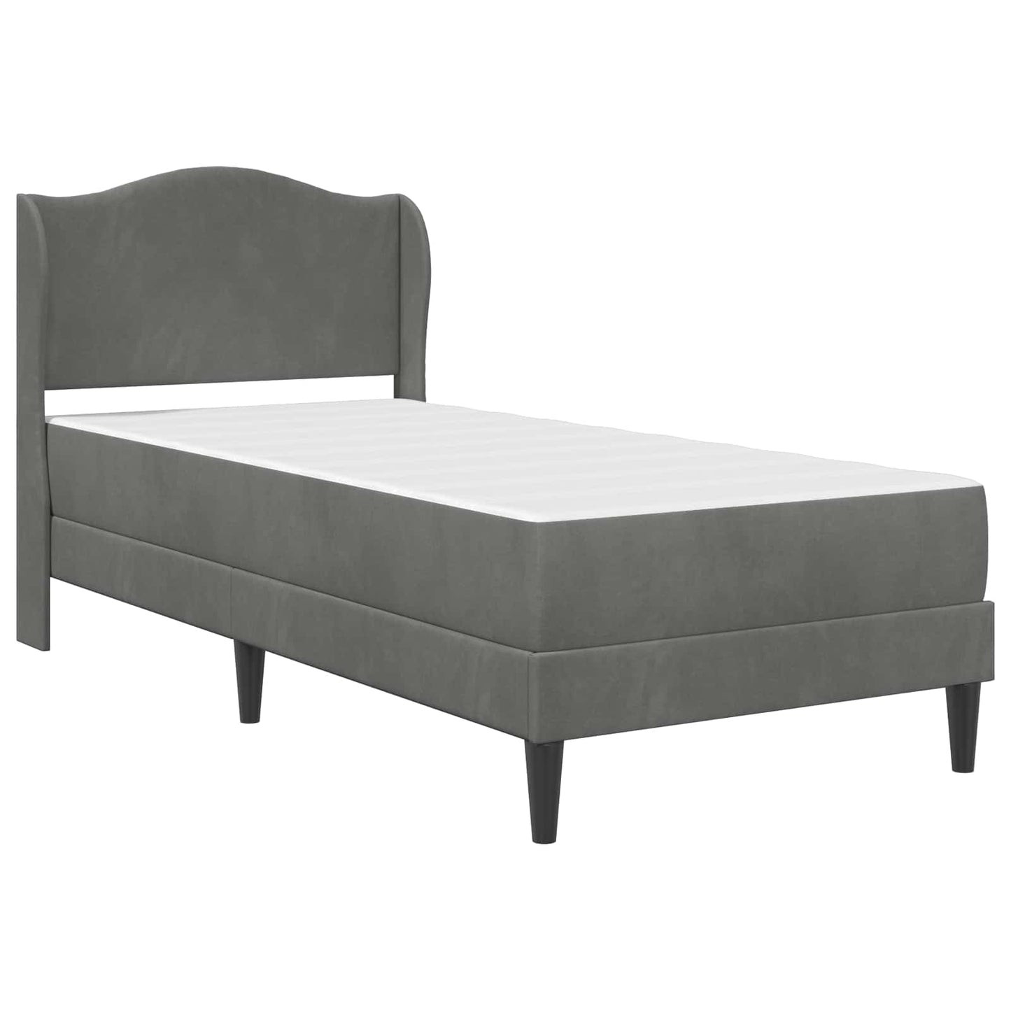 vidaXL Bed Frame with Headboard Dark Grey 90 x 190 cm Velvet