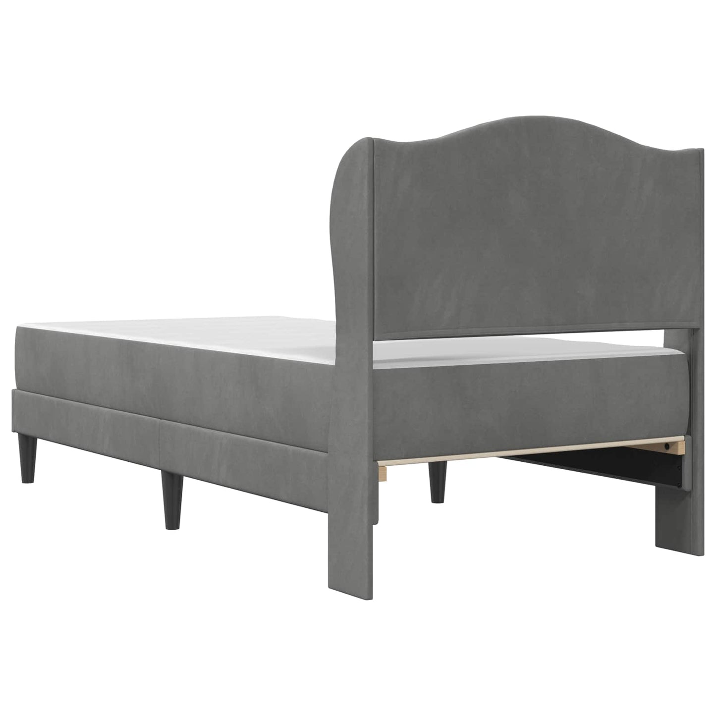 vidaXL Bed Frame with Headboard Dark Grey 90 x 190 cm Velvet