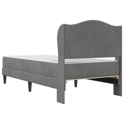 vidaXL Bed Frame with Headboard Dark Grey 90 x 190 cm Velvet