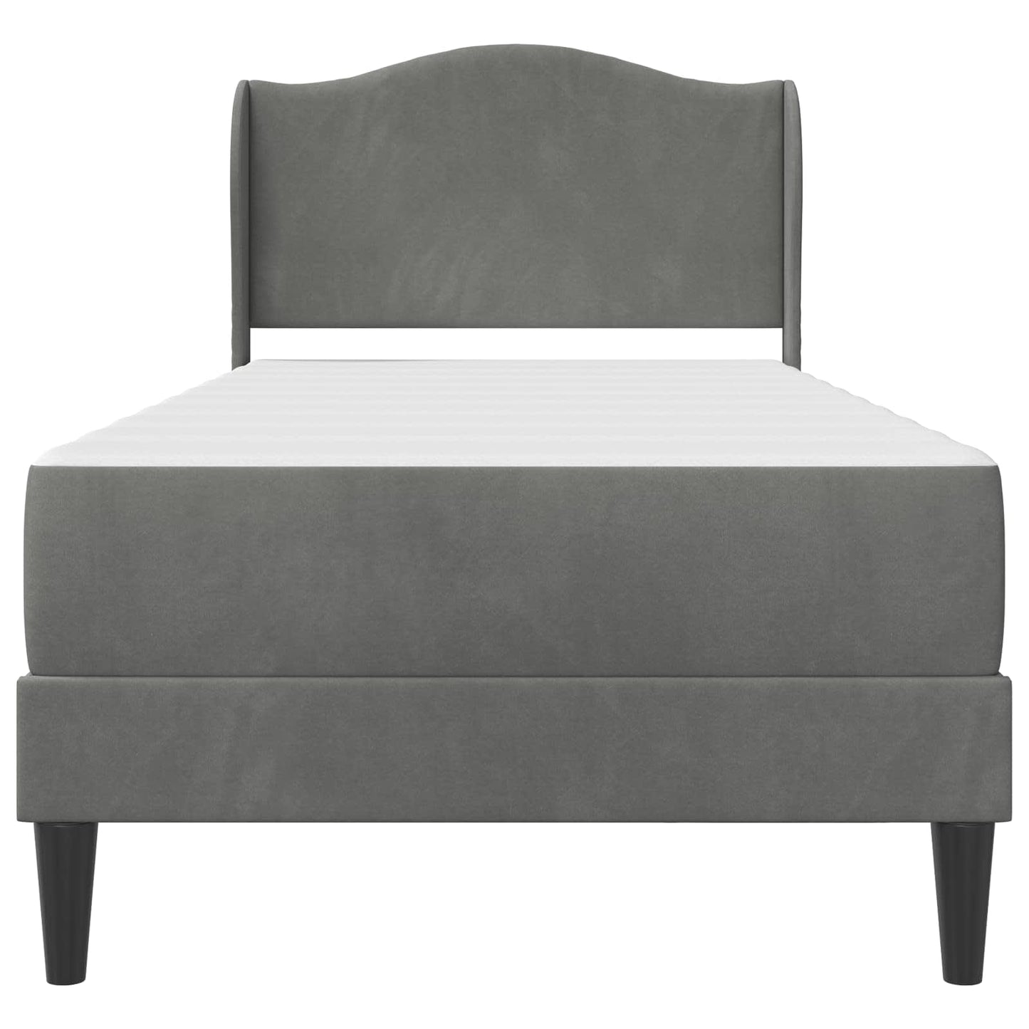 vidaXL Bed Frame with Headboard Dark Grey 90 x 190 cm Velvet