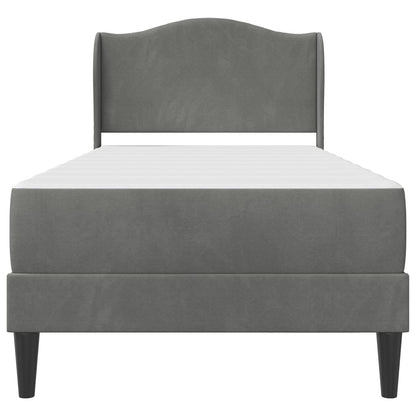 vidaXL Bed Frame with Headboard Dark Grey 90 x 190 cm Velvet