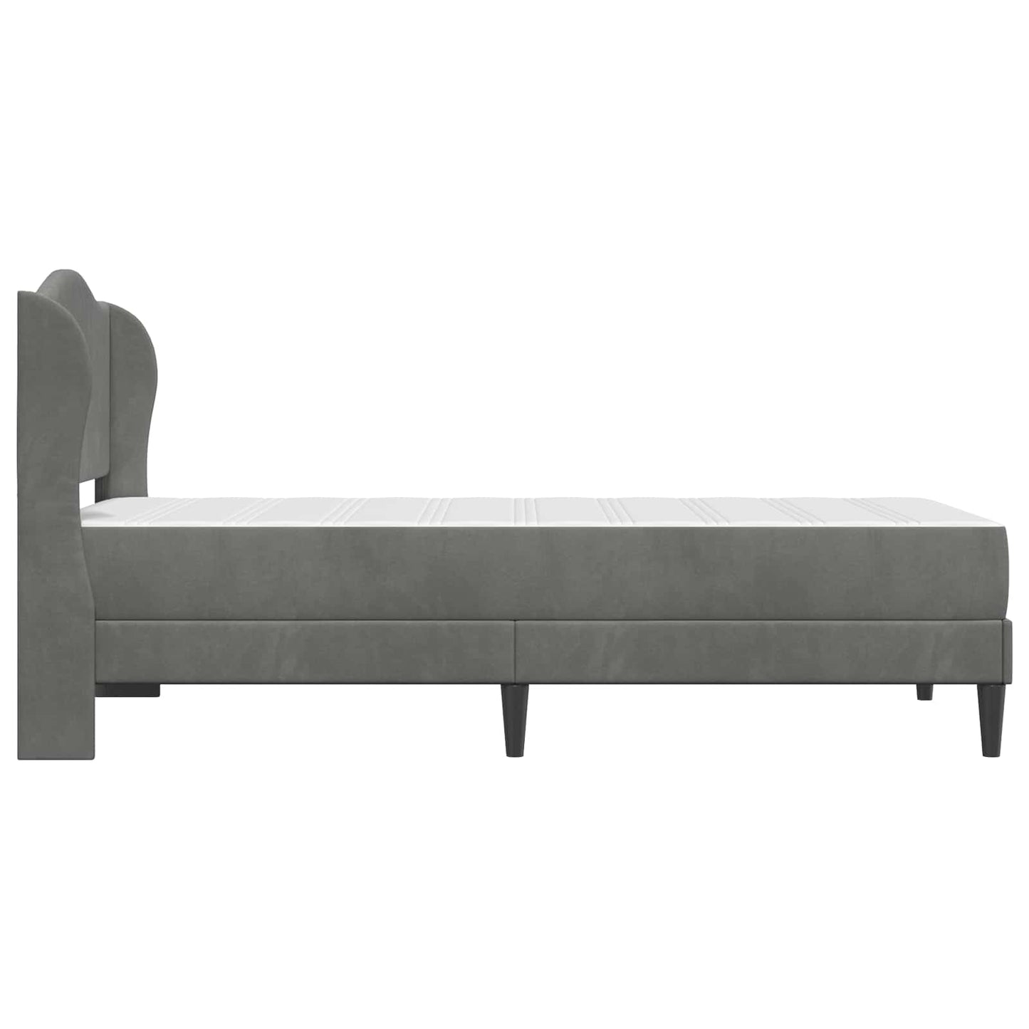 vidaXL Bed Frame with Headboard Dark Grey 90 x 190 cm Velvet