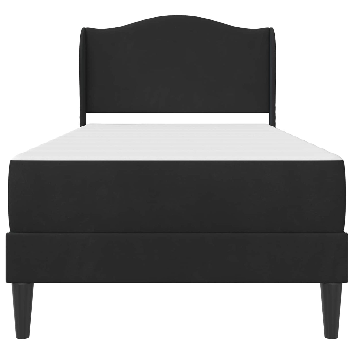 vidaXL Bed Frame with Headboard Black 90 x 190 cm Velvet