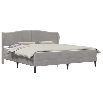 vidaXL Bed Frame with Headboard Light Grey 180 x 200 cm Velvet