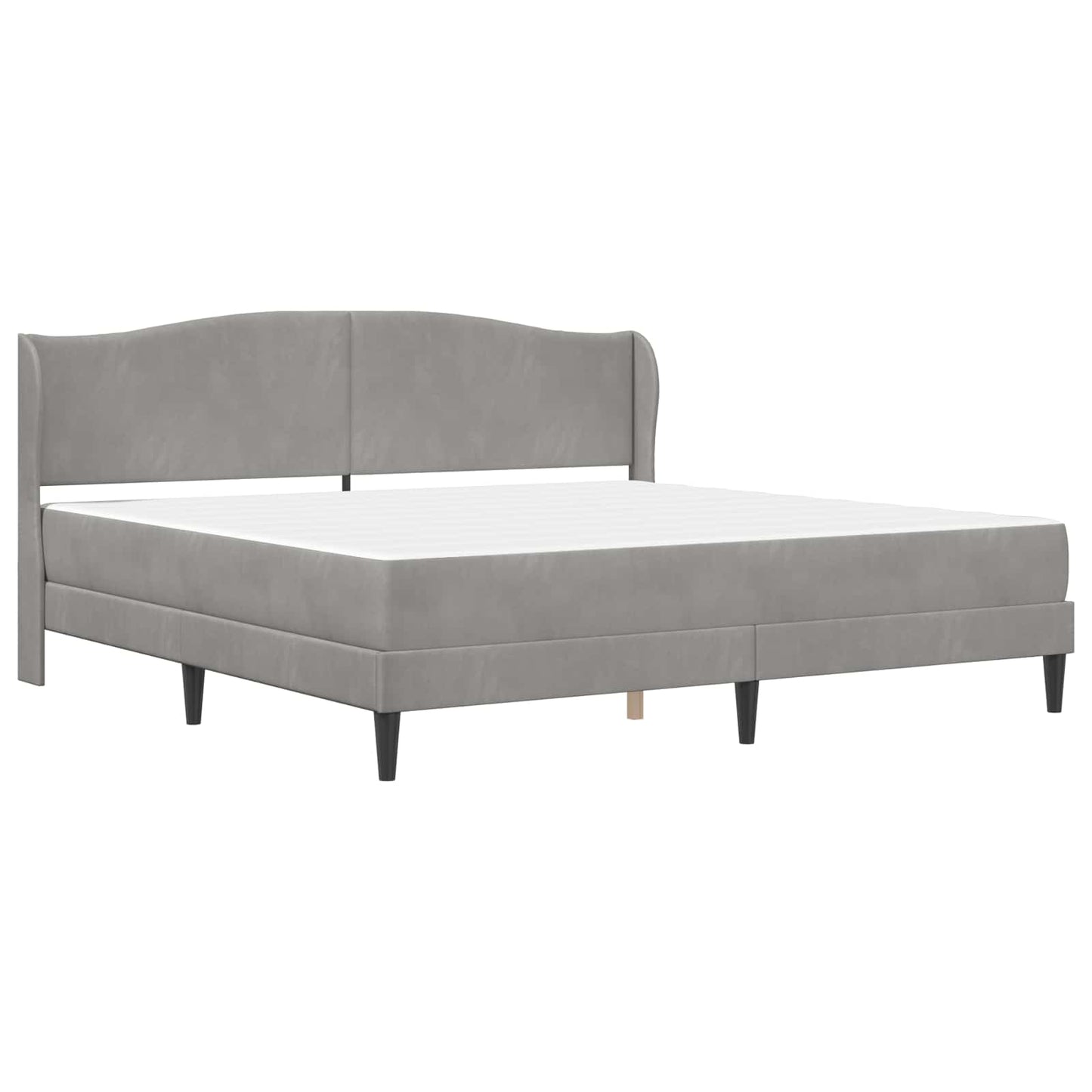 vidaXL Bed Frame with Headboard Light Grey 180 x 200 cm Velvet