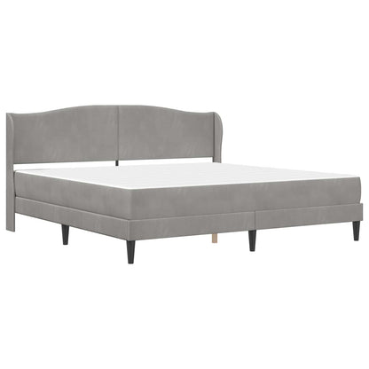 vidaXL Bed Frame with Headboard Light Grey 180 x 200 cm Velvet