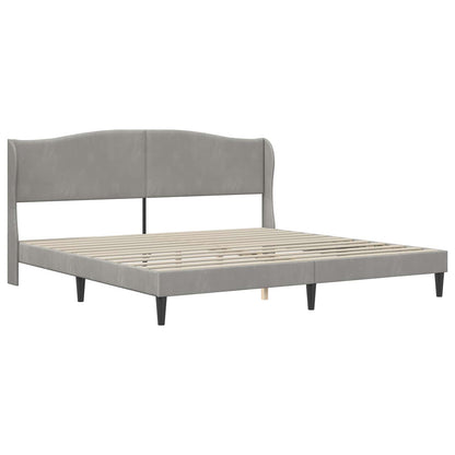 vidaXL Bed Frame with Headboard Light Grey 180 x 200 cm Velvet