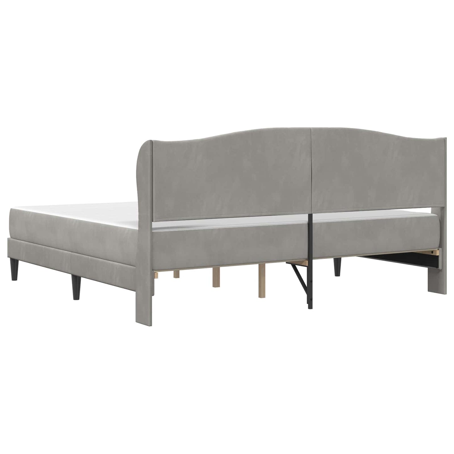 vidaXL Bed Frame with Headboard Light Grey 180 x 200 cm Velvet
