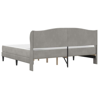 vidaXL Bed Frame with Headboard Light Grey 180 x 200 cm Velvet