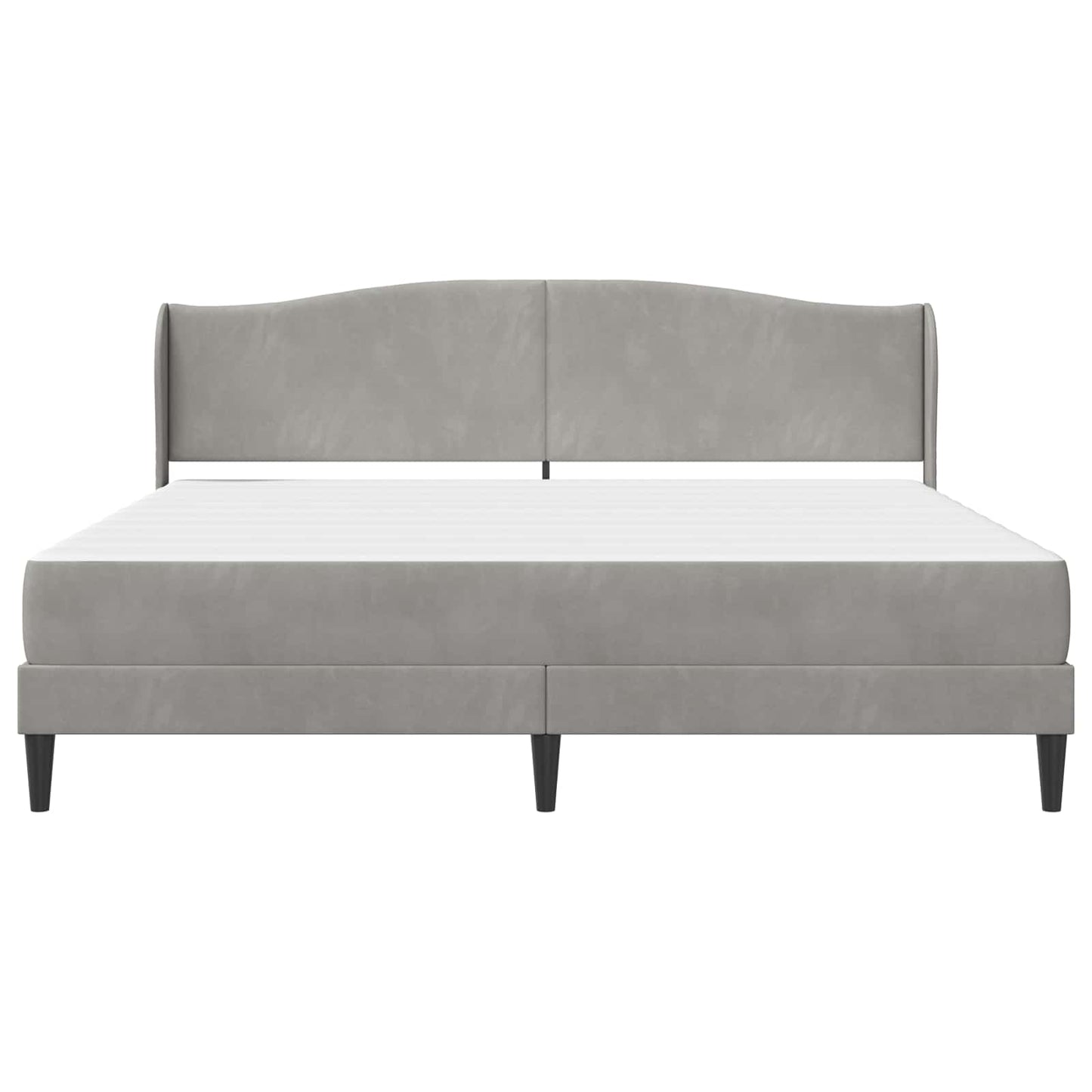 vidaXL Bed Frame with Headboard Light Grey 180 x 200 cm Velvet