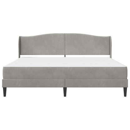 vidaXL Bed Frame with Headboard Light Grey 180 x 200 cm Velvet