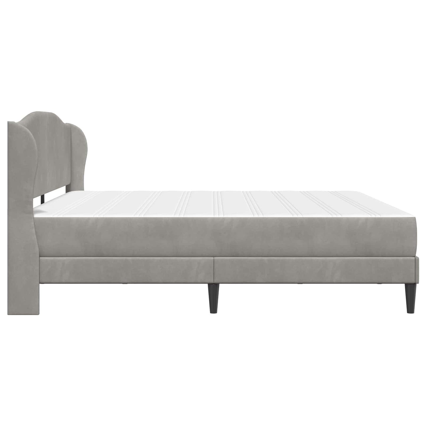 vidaXL Bed Frame with Headboard Light Grey 180 x 200 cm Velvet