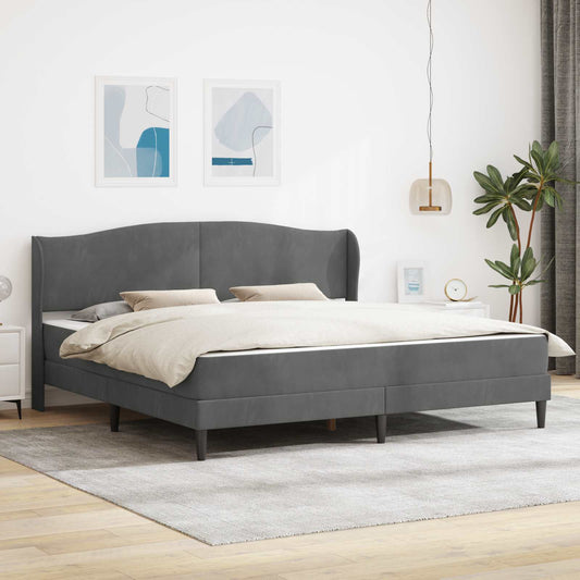 vidaXL Bed Frame with Headboard Dark Grey 180 x 200 cm Velvet