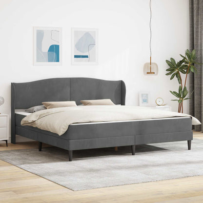 vidaXL Bed Frame with Headboard Dark Grey 180 x 200 cm Velvet