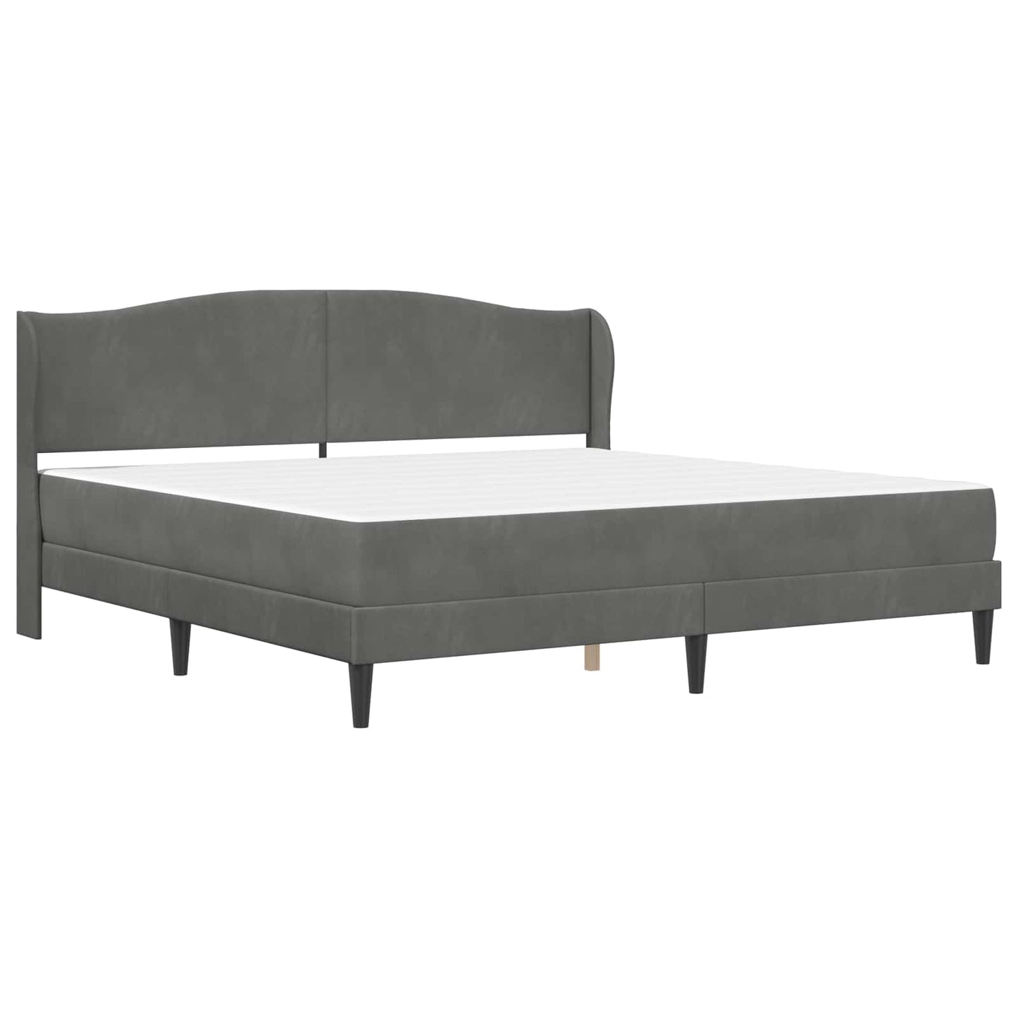 vidaXL Bed Frame with Headboard Dark Grey 180 x 200 cm Velvet
