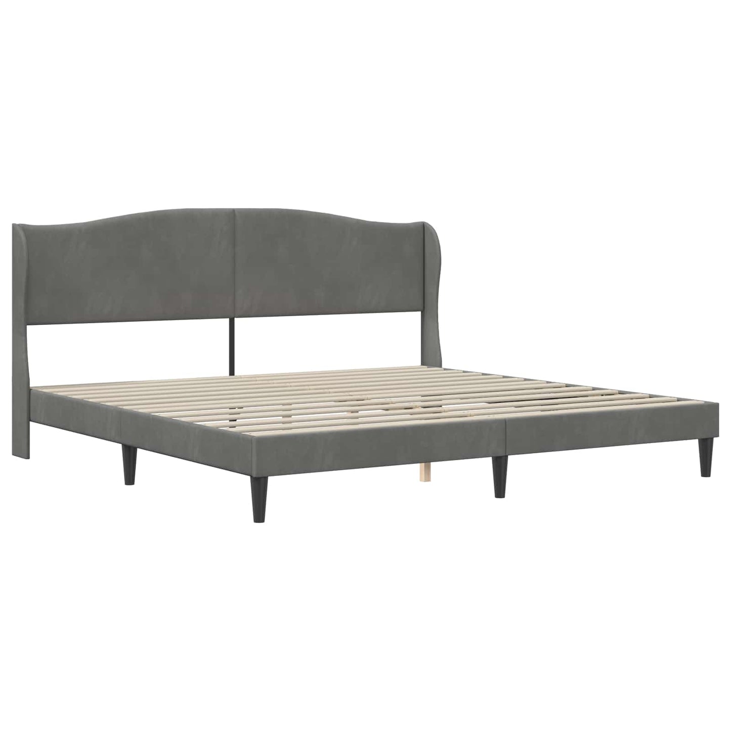 vidaXL Bed Frame with Headboard Dark Grey 180 x 200 cm Velvet