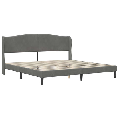 vidaXL Bed Frame with Headboard Dark Grey 180 x 200 cm Velvet