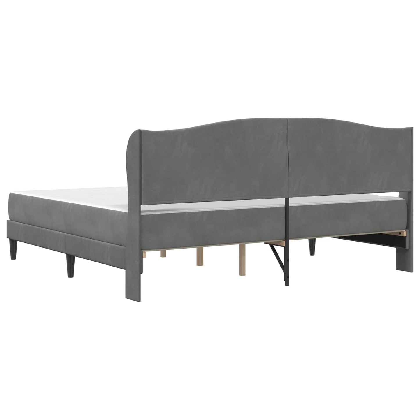 vidaXL Bed Frame with Headboard Dark Grey 180 x 200 cm Velvet