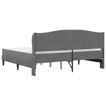 vidaXL Bed Frame with Headboard Dark Grey 180 x 200 cm Velvet