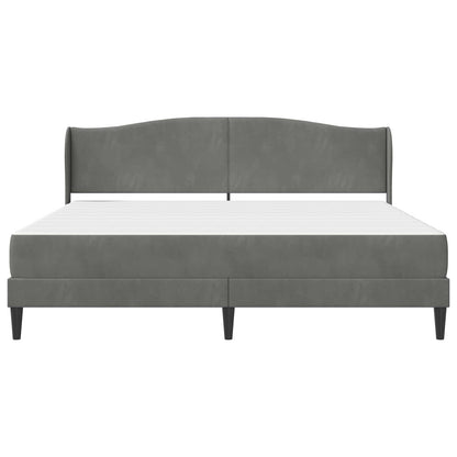 vidaXL Bed Frame with Headboard Dark Grey 180 x 200 cm Velvet