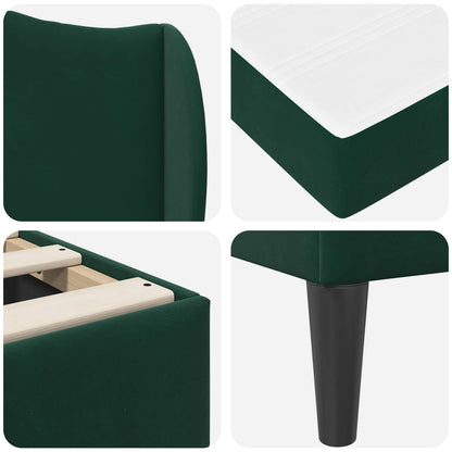 vidaXL Bed Frame with Headboard Black 180 x 200 cm Velvet