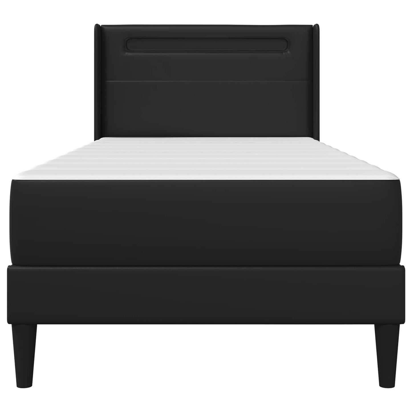 vidaXL Bed Frame with LED Strip Lights Black 90 x 190 cm Faux Leather