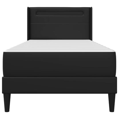 vidaXL Bed Frame with LED Strip Lights Black 90 x 190 cm Faux Leather