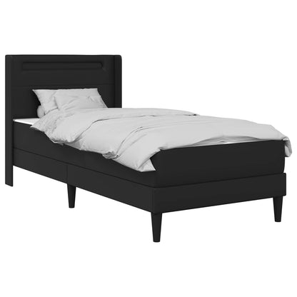vidaXL Bed Frame with LED Strip Lights Black 90 x 190 cm Faux Leather