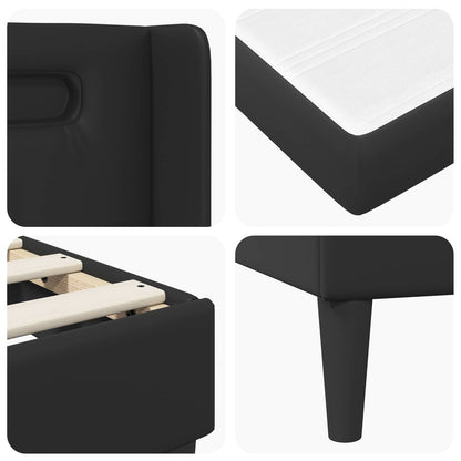 vidaXL Bed Frame with LED Strip Lights Black 180 x 200 cm Faux Leather