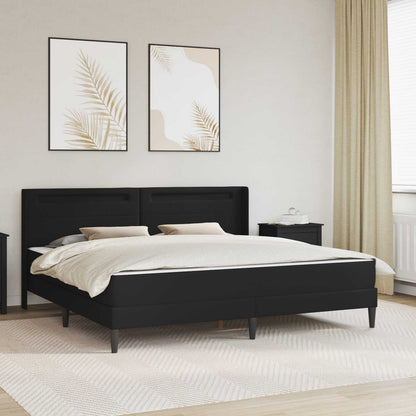 vidaXL Bed Frame with LED Strip Lights Black 180 x 200 cm Faux Leather