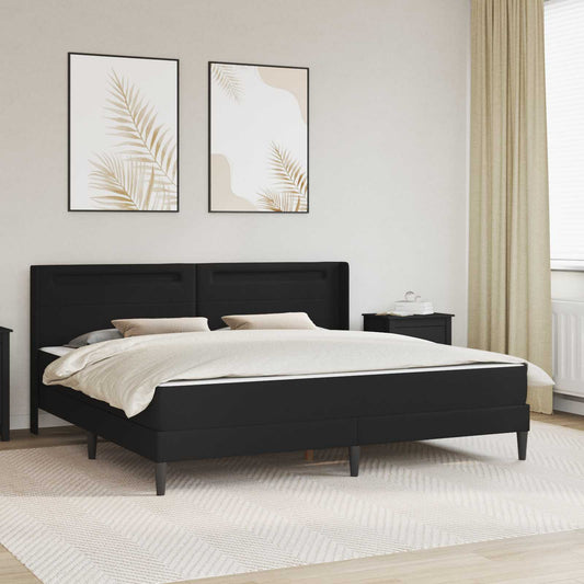 vidaXL Bed Frame with LED Strip Lights Black 180 x 200 cm Faux Leather