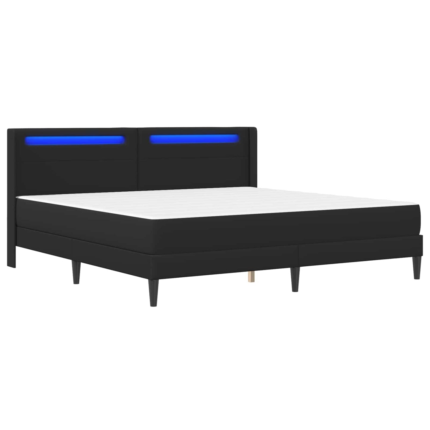 vidaXL Bed Frame with LED Strip Lights Black 180 x 200 cm Faux Leather