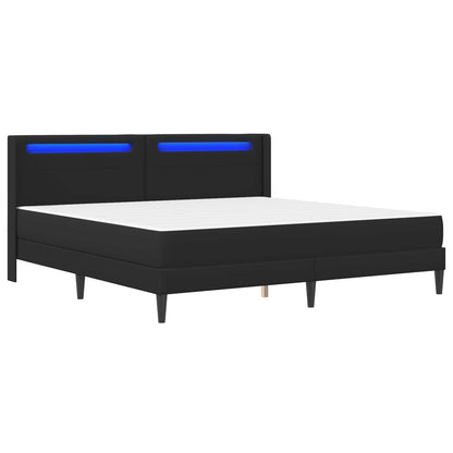 vidaXL Bed Frame with LED Strip Lights Black 180 x 200 cm Faux Leather